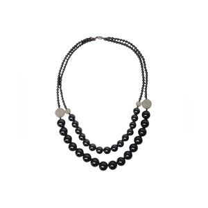 Hematite Beads Double Strand Necklace 18"~L